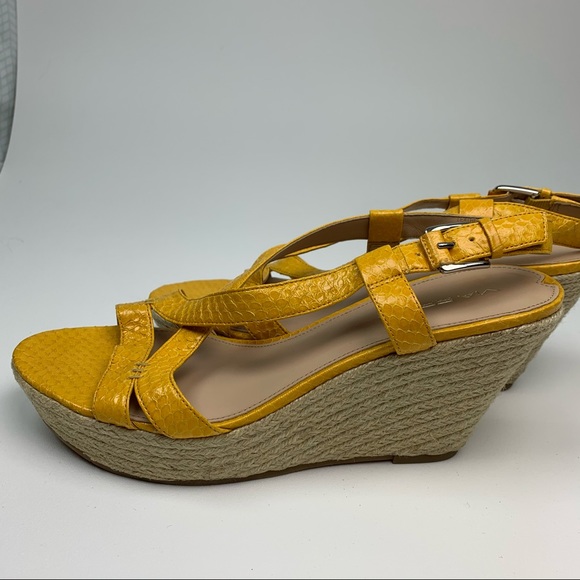 Via Spiga Espadrille Wedge Sandals Yellow Size 8.5 - Picture 4 of 12
